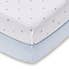 Pack of 2 Blue 100% Cotton Jersey Cot Bed Fitted Sheets