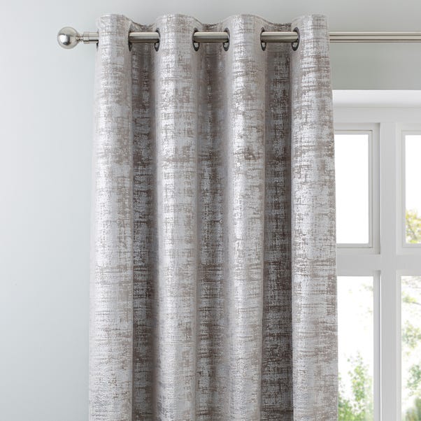 Romano Silver Velour Eyelet Curtains image 1 of 5