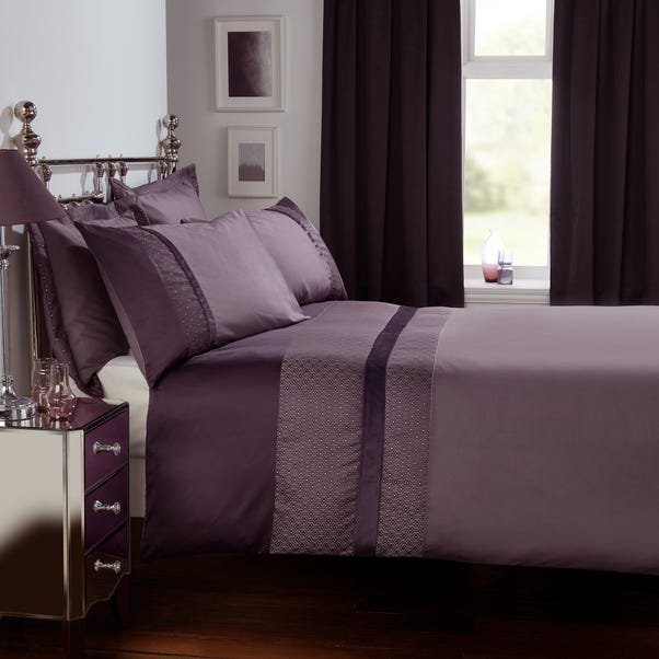 Julianna Purple Duvet Cover And, Purple Bedding Sets King Size Uk