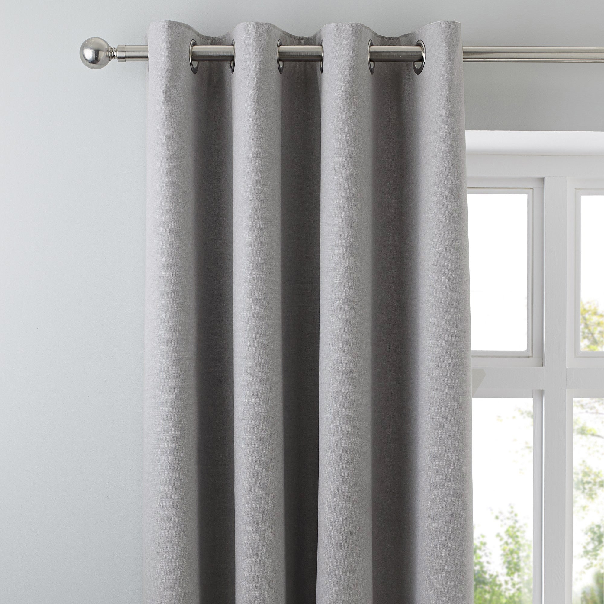 Tyla Silver Blackout Eyelet Curtains