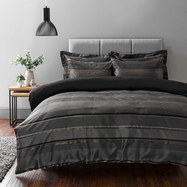 Hudson Grey Duvet Cover and Pillowcase Set  undefined