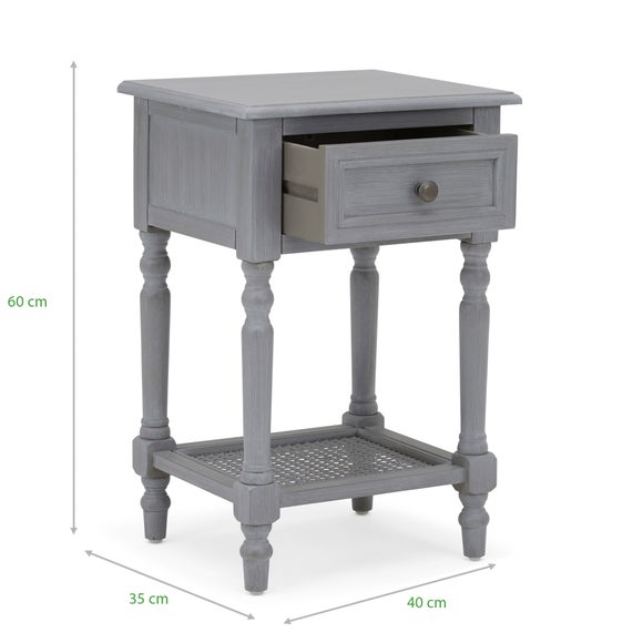Lucy Cane 1 Drawer Bedside Table Dunelm