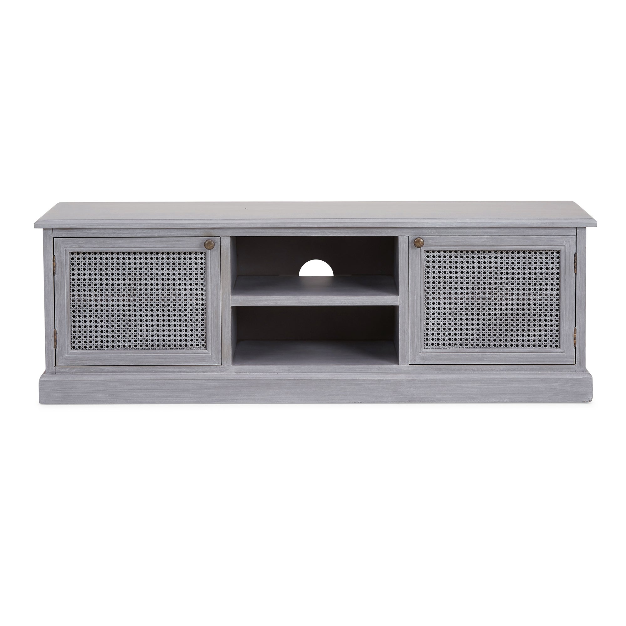 Lucy Cane Wide TV Unit, Grey for TVs up to 65"