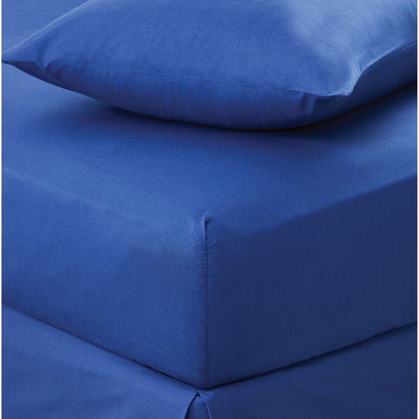 Non Iron Plain Fitted Sheet Navy undefined