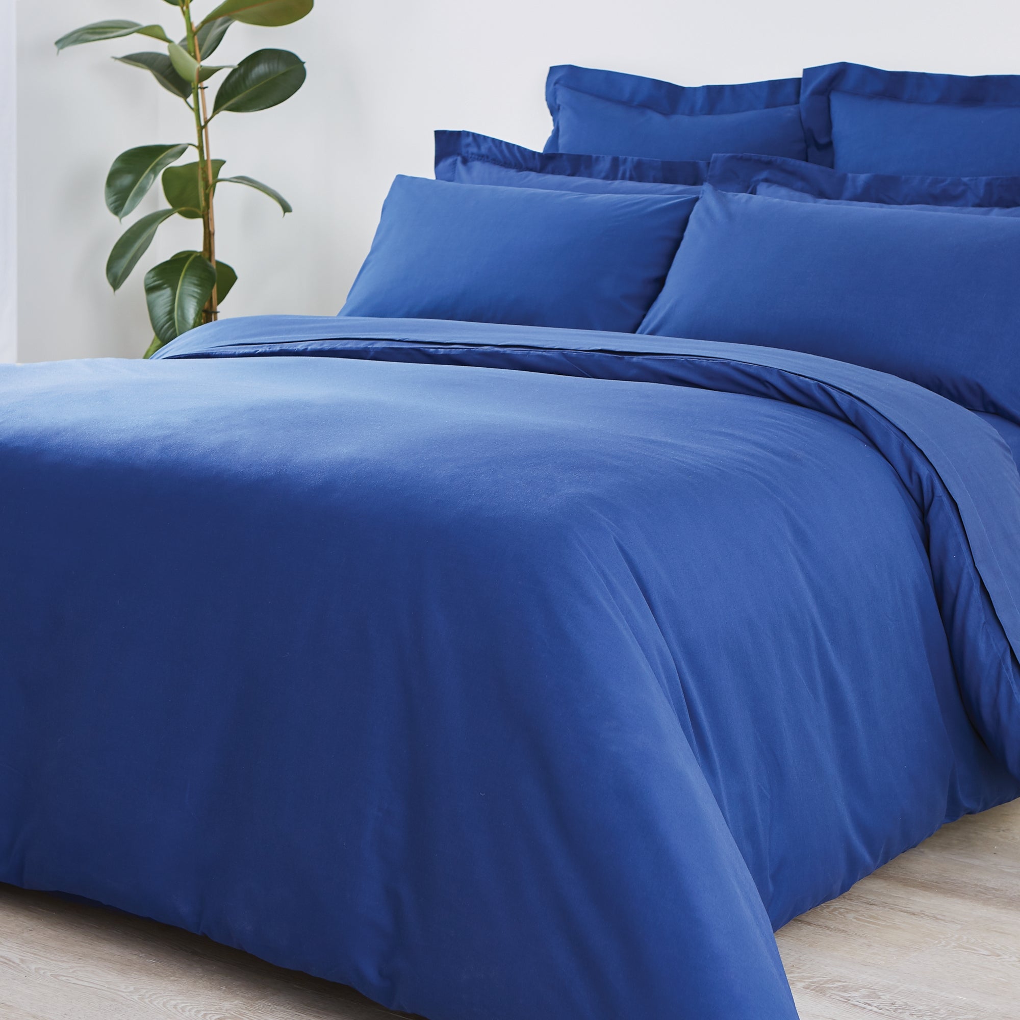 Non Iron Plain Dye Navy Duvet Cover Navy