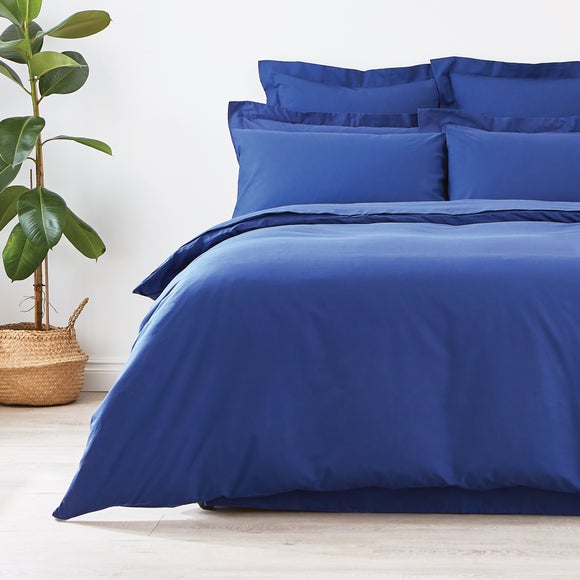 plain blue duvet