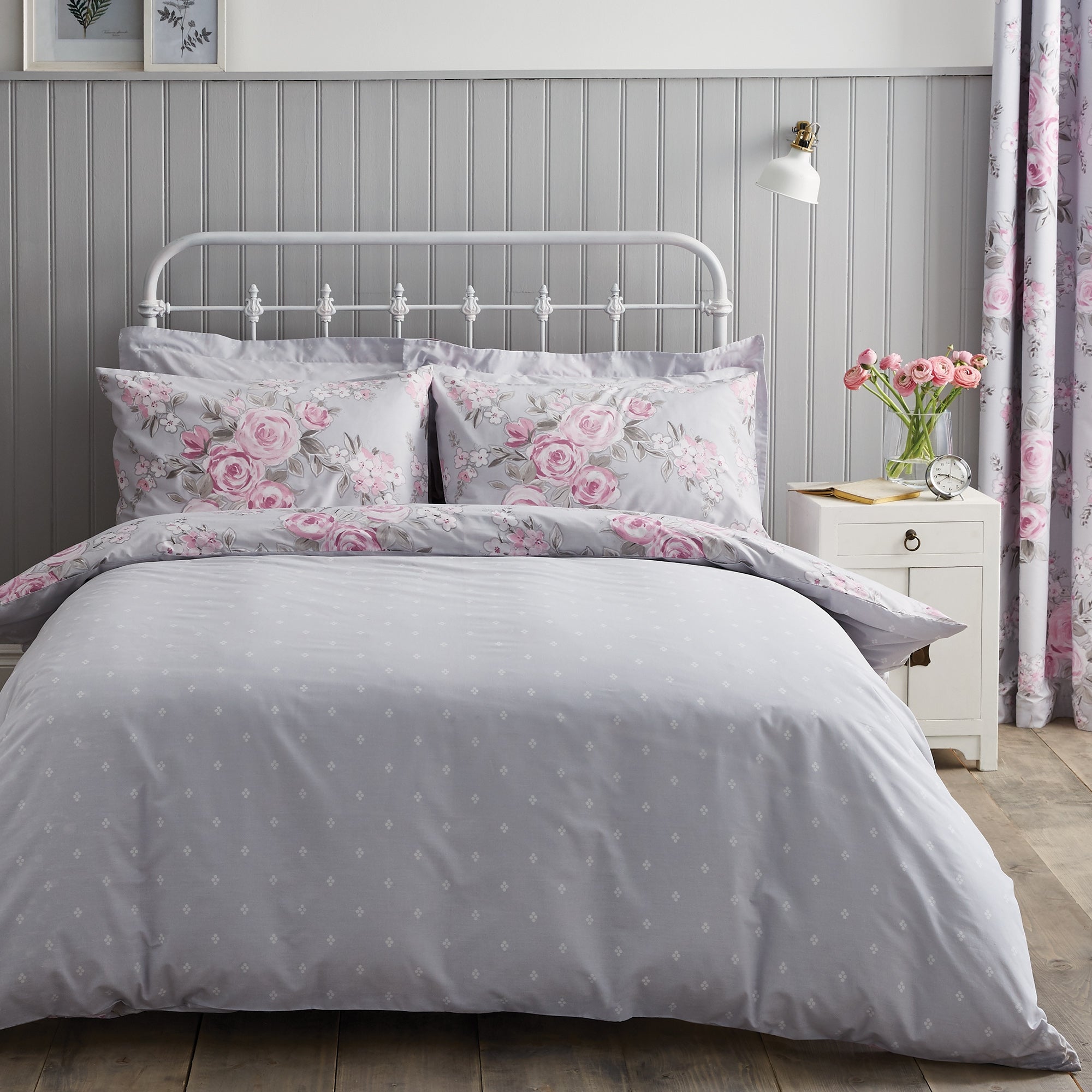 Rosemont Grey Duvet Cover And Pillowcase Set Dunelm