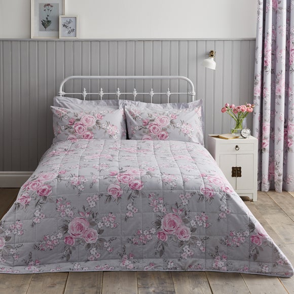 dunelm grey floral bedding