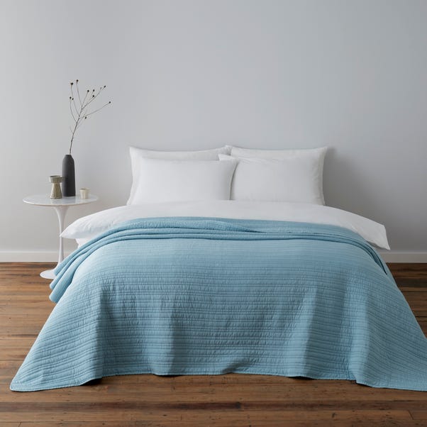 Channel Stitch Duck Egg Bedspread  undefined