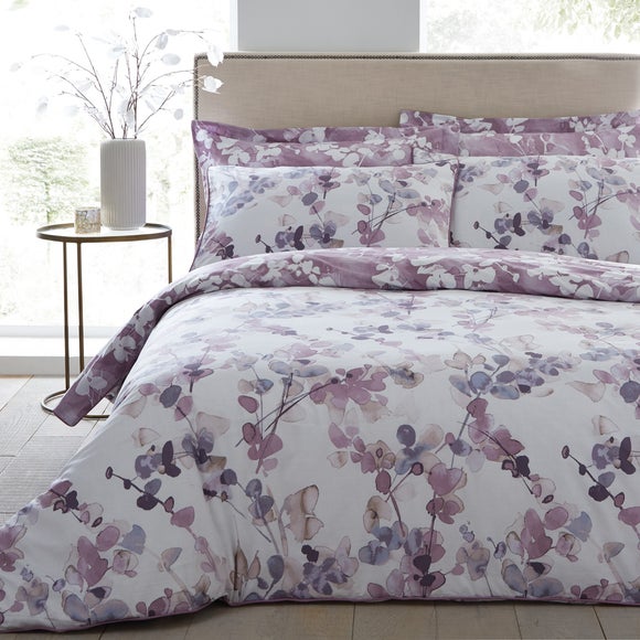 Honesty Mauve Reversible Duvet Cover And Pillowcase Set