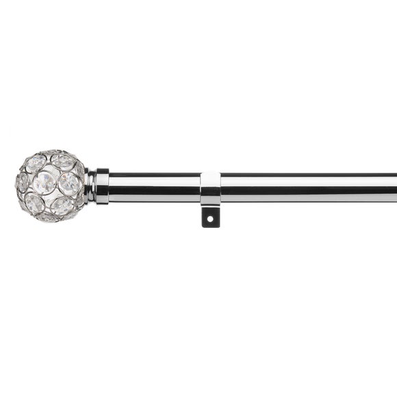 Portia Crystal Fixed Metal Eyelet Curtain Pole