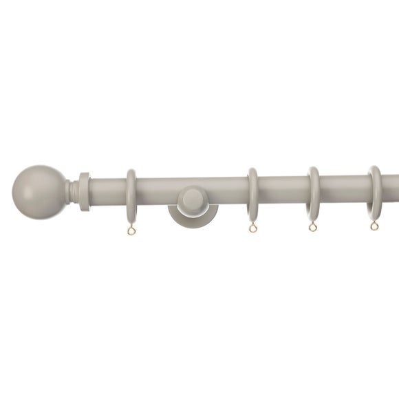 Ashton Fixed Wooden Curtain Pole With Rings