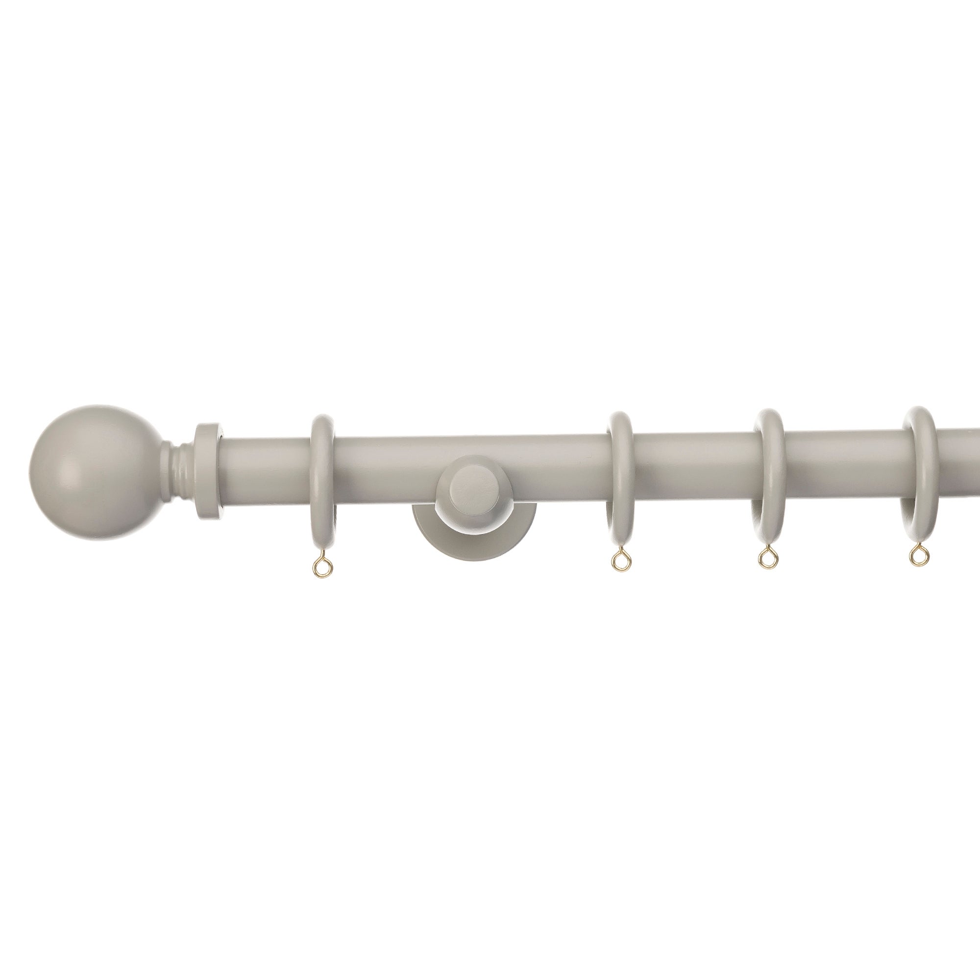 Ashton Fixed Wooden Curtain Pole with Rings