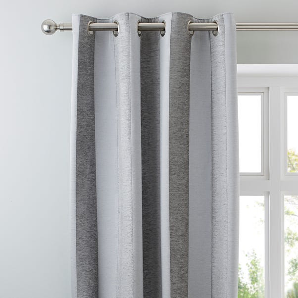 Parker Grey Chenille Eyelet Curtains image 1 of 7