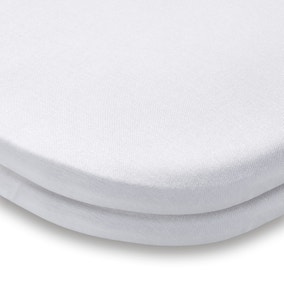 Pack of 2 Jersey White Fitted Crib Sheets