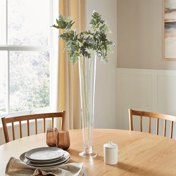 Clear Tall Footed Vase Clear