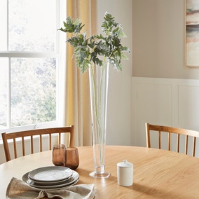 Clear Tall Footed Vase