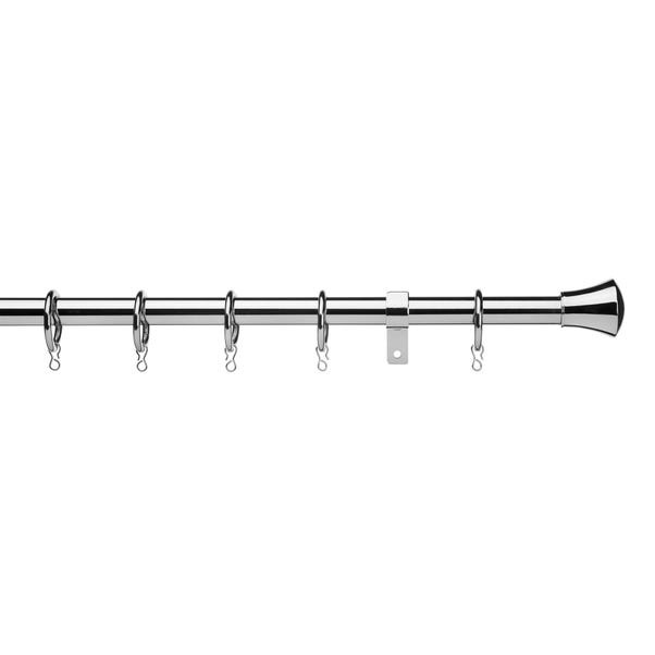 Trumpet Extendable Metal Curtain Pole Dia. 16/19mm Chrome