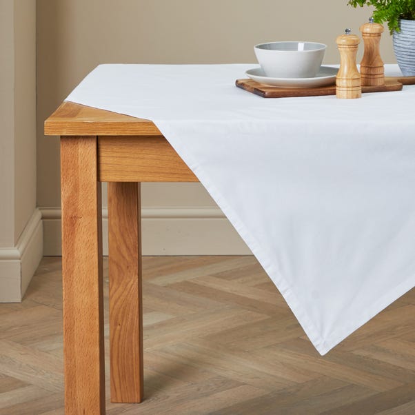 Plain White Rectangle Tablecloth  undefined