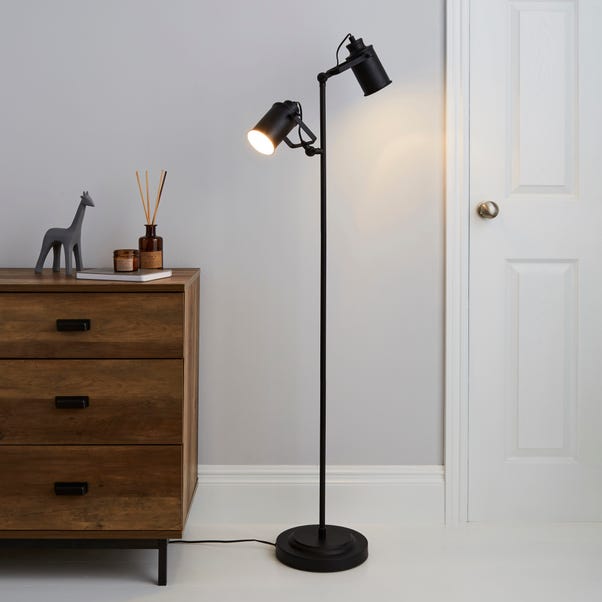 Healy 2 Light Black Floor Lamp Dunelm, Multi Head Floor Lamp