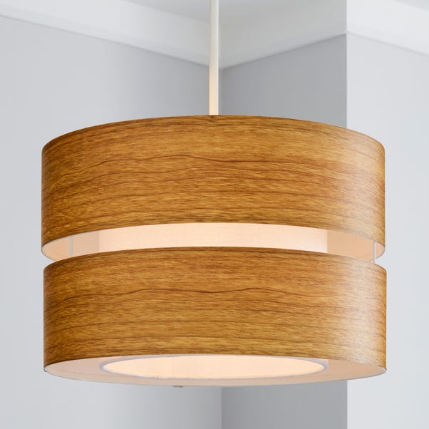 Frea 30cm Wood Easy Fit Pendant Dunelm, Wooden Pendant Light Shade