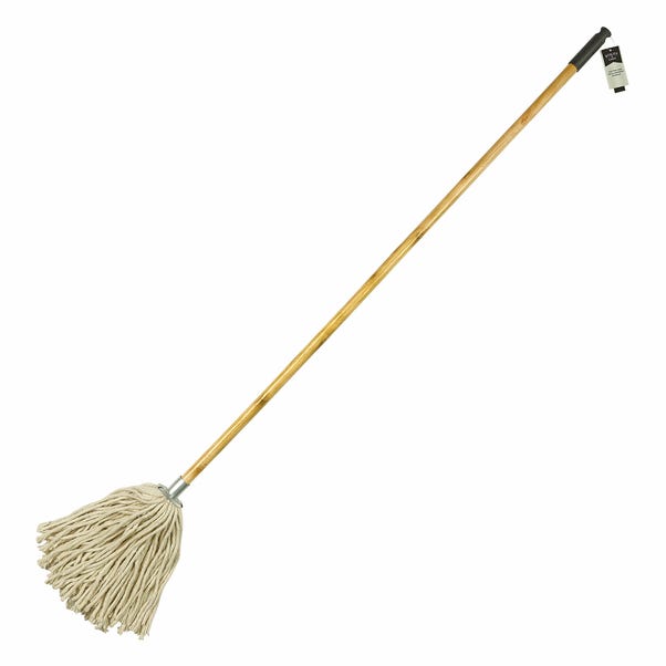 Cotton Mop With Wooden Handle White