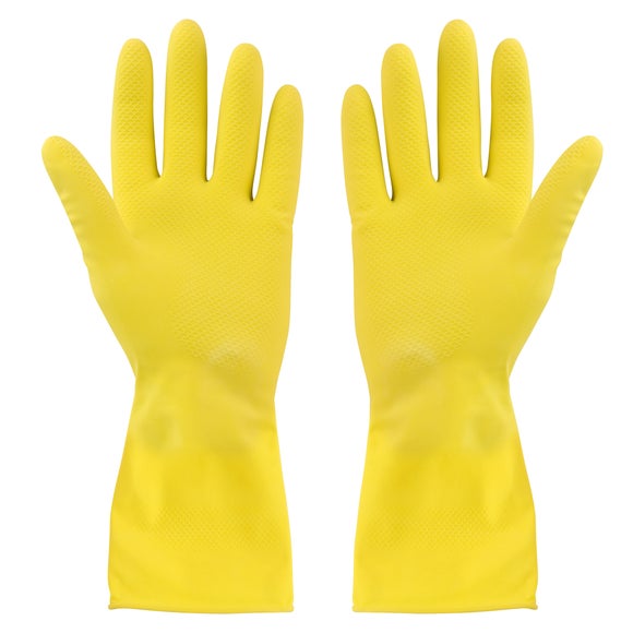 Long yellow shop rubber gloves