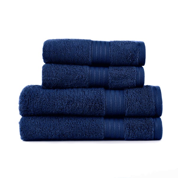 Navy Egyptian Cotton 4 Piece Towel Bale | Dunelm