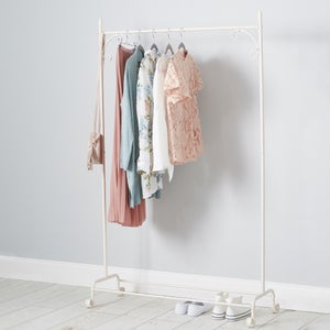 Metal Clothes Rail- Cream