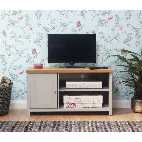 Lancaster Compact TV Unit, Grey and Oak for TVs up to 42" image 1 of 3