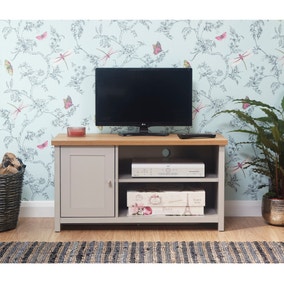 Lancaster Compact TV Unit, Grey and Oak for TVs up to 42"