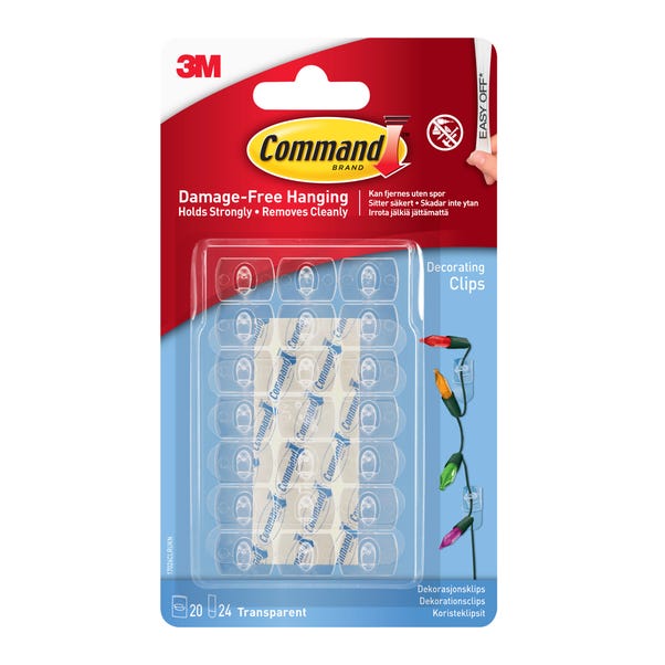 Pack of 20 Command Clear Clips and Strips image 1 of 6