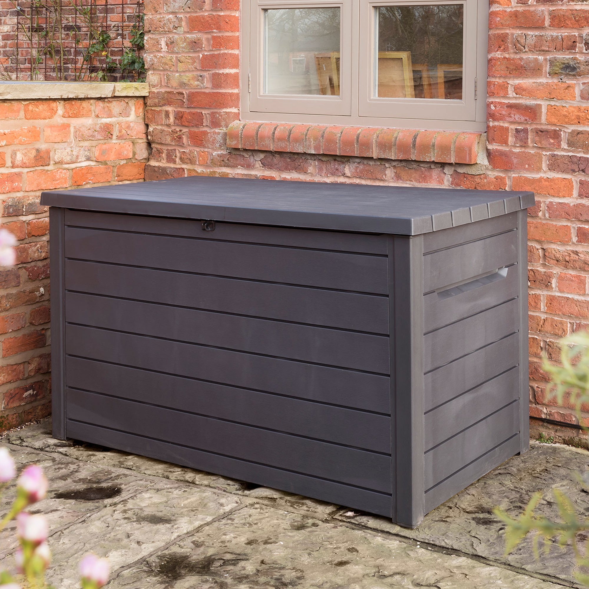 350L Steel Lockable Garden Storage Box Patio Waterproof Box – Garden  Sanctuary