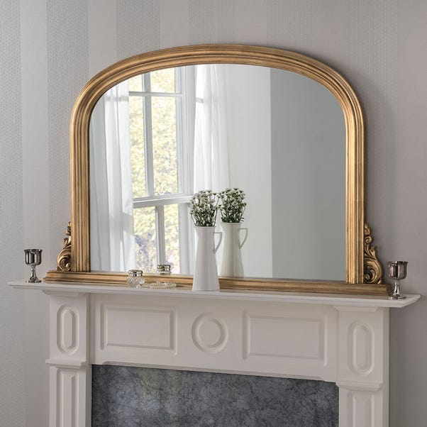 Yearn Decorative Overmantle Mirror 122x77cm Gold Gold