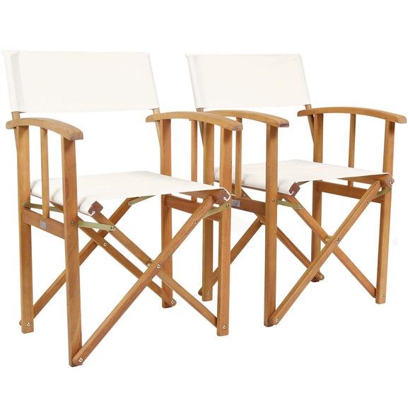 Click to view product details and reviews for Charles Bentley Cream Wooden 2 Folding Directors Chairs.