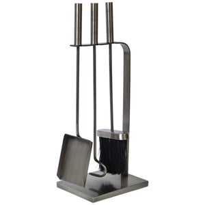 Ivyline Pewter 3 Piece Fireside Set