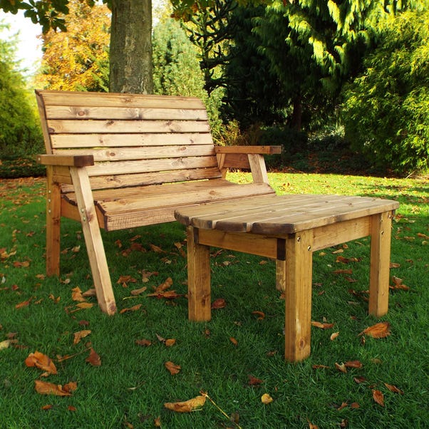 Charles Taylor Wooden Deluxe Bench Set Dunelm - 2 Seat Garden Bench With Table
