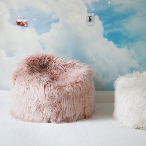 Pink furry deals bean bag