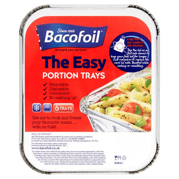 6 Bacofoil Easy Portion Recyclable Foil Trays image 1 of 1
