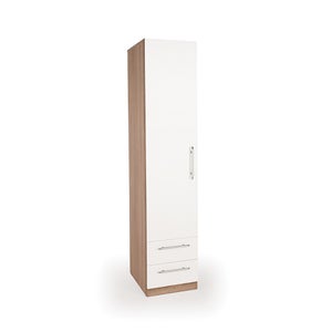 Hyde Single 2 Drawer Wardrobe- White