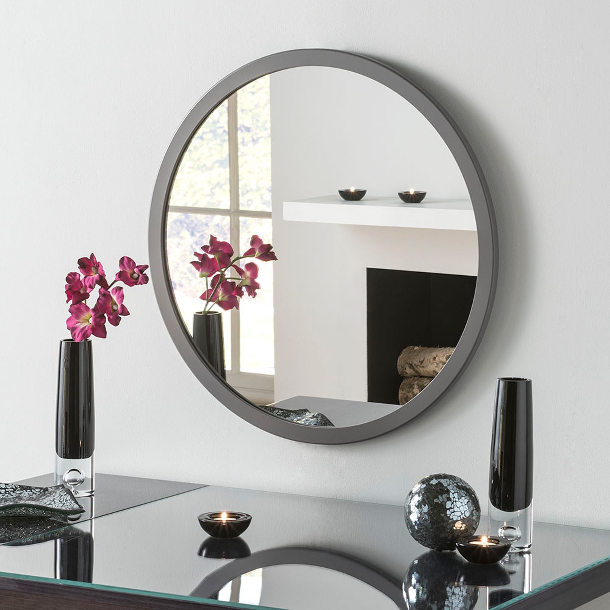 Click to view product details and reviews for Yearn Classic Circle Dark Grey Mirror Grey.