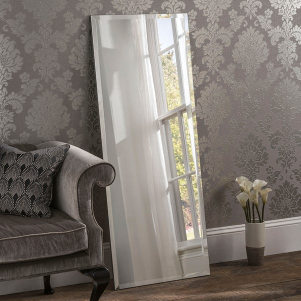 Yearn Bevelled Rectangle Mirror 152x61cm Silver