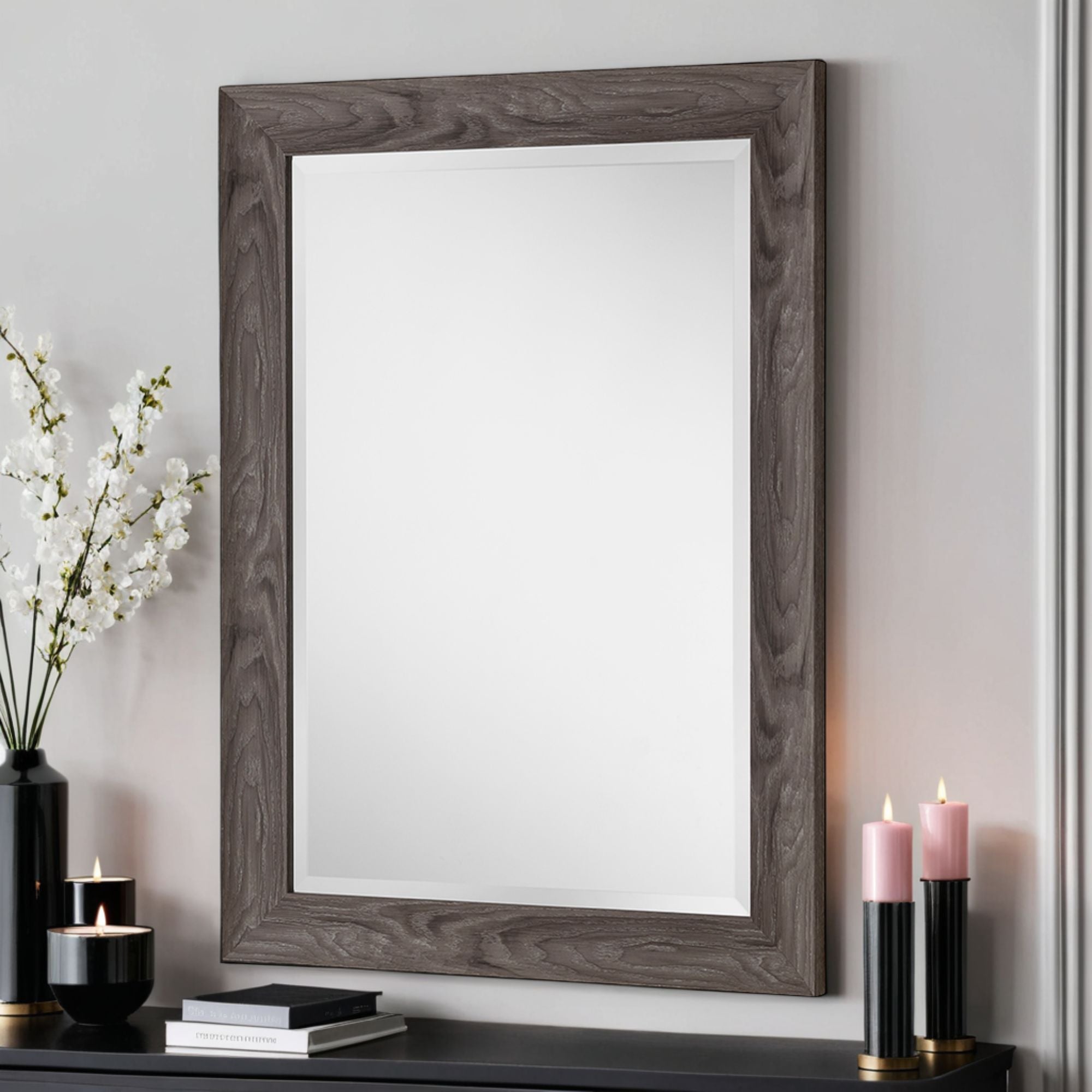 Yearn Framed Mirror Light Grey Grey