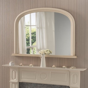 Yearn Contemporary Overmantle Mirror 112x77cm Ivory