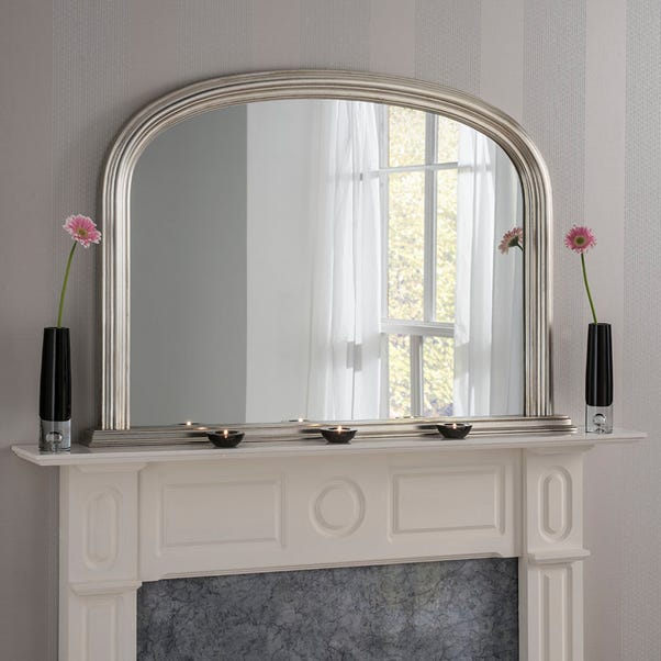 Yearn Contemporary Overmantle Mirror 112x77cm Champagne Silver