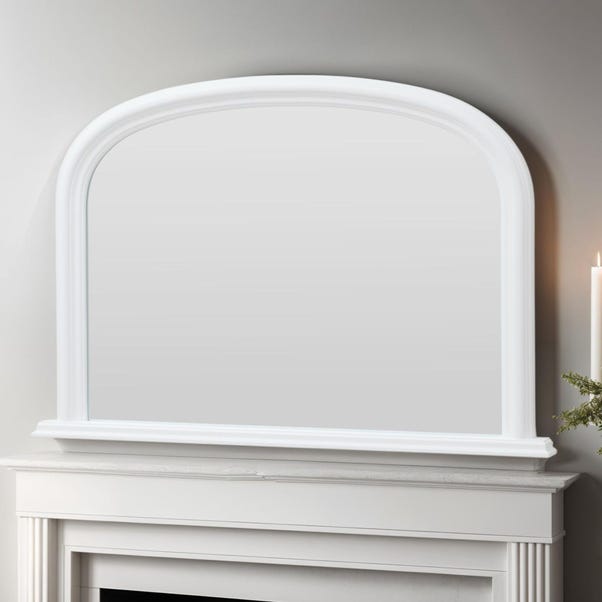 Yearn Contemporary Overmantle Mirror 112x77cm White Dunelm Yearn Contemporary Overmantle Mirror, Over Mantle Mirror White
