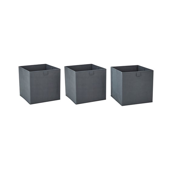 Grey fabric store storage boxes