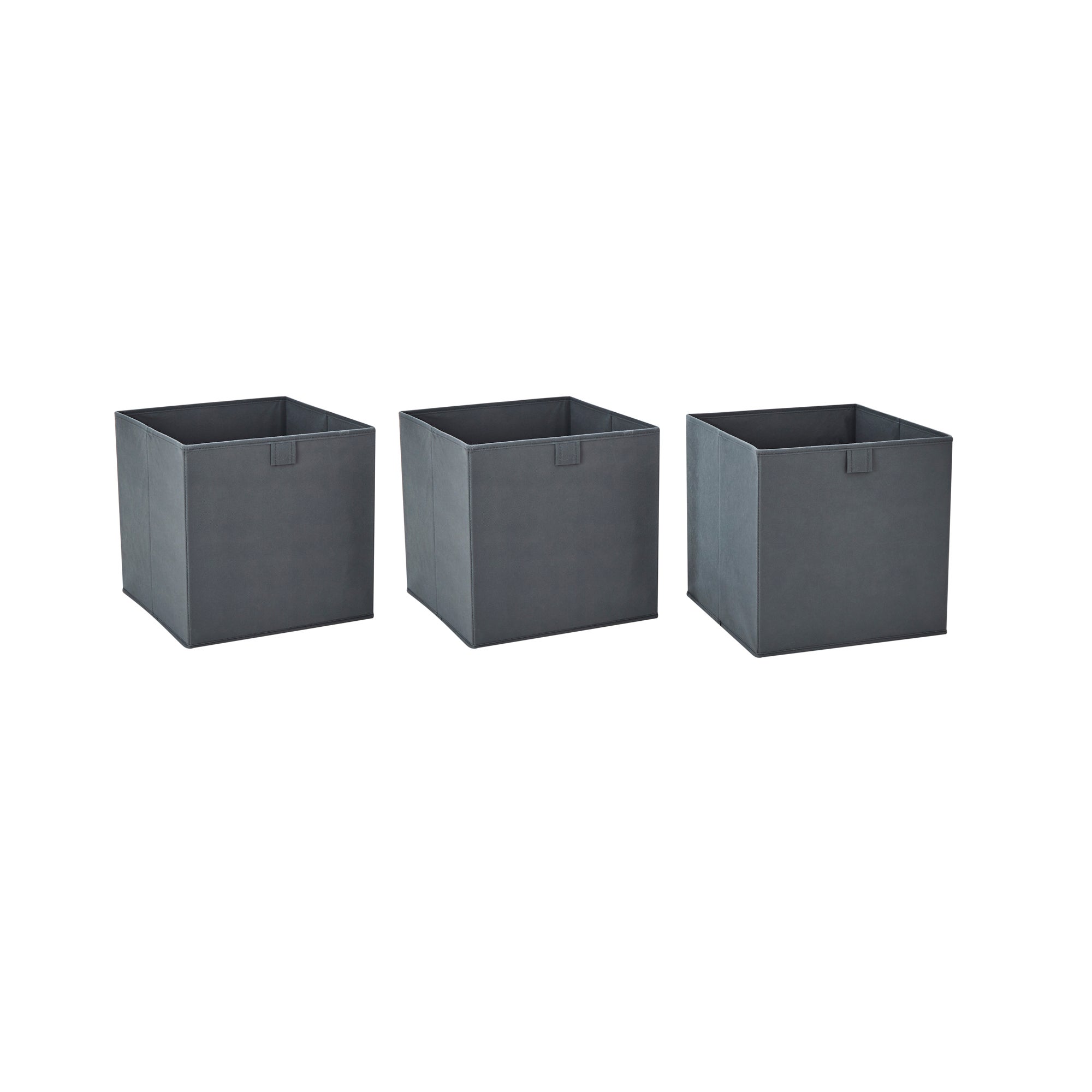 Set of 3 Grey Foldable Storage Boxes
