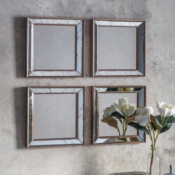 Bambra Antique Gold Wall Mirrors Dunelm, Small Square Mirrors For Wall