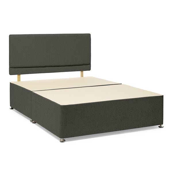 Universal Chenille Divan Base with Headboard Charcoal undefined
